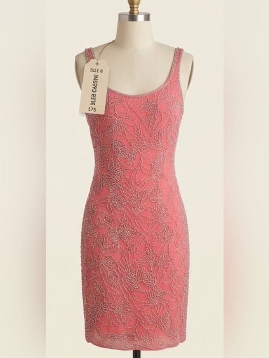 Oleg Cassini Dresses & Skirts - Oleg Cassini Pink Beaded Cocktail Dress